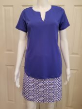 Short Sleeve Key Hole Top with Zip Skort