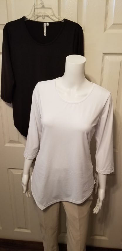 Black or White Asymmetrical Top by LuLu-B