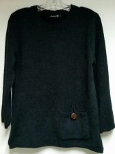 LuLu-B Black Chenille Pocket Pullover